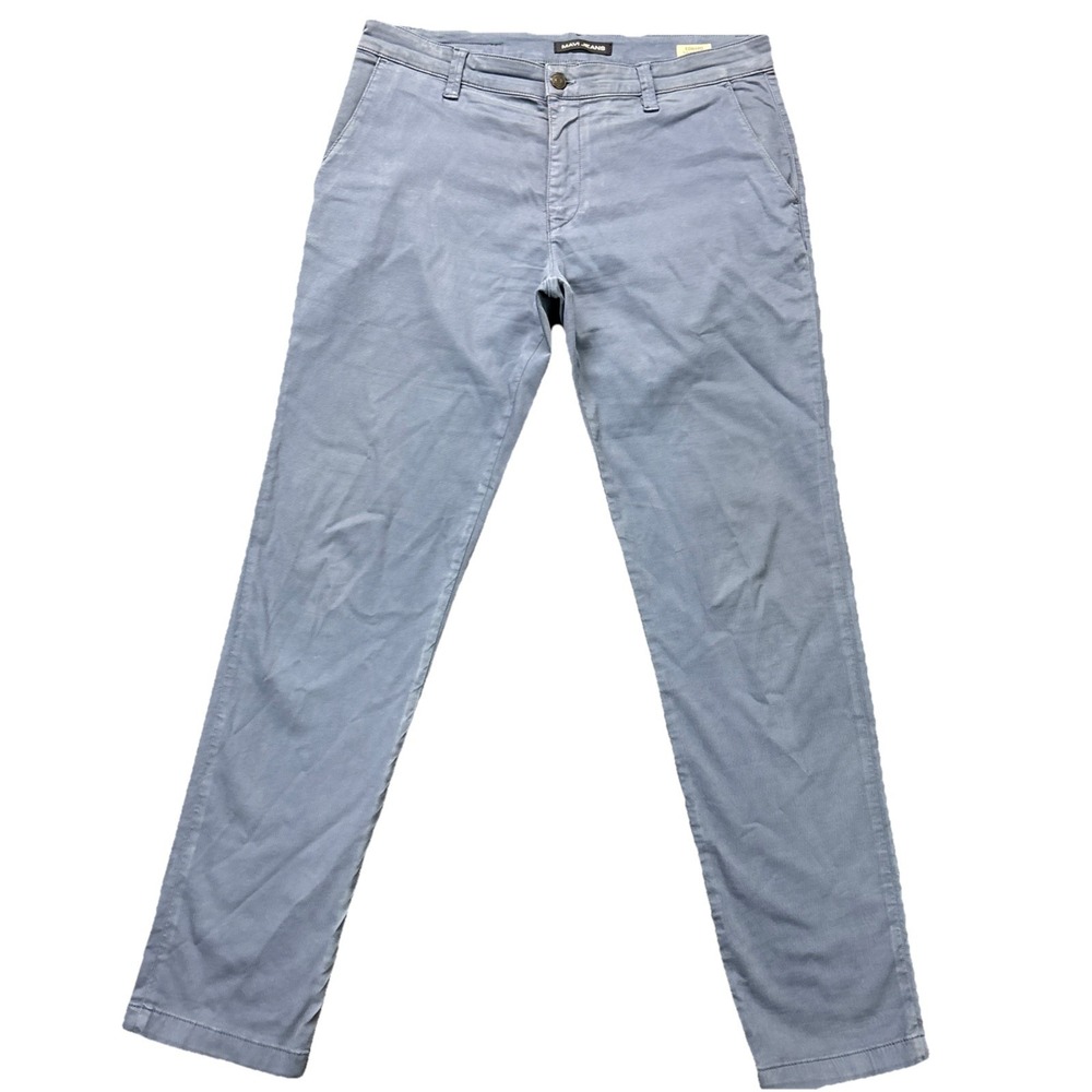 Mavi Edward Slim Straight Leg Pants Mens 36x34 Gray Stretch Satin Preppy Work